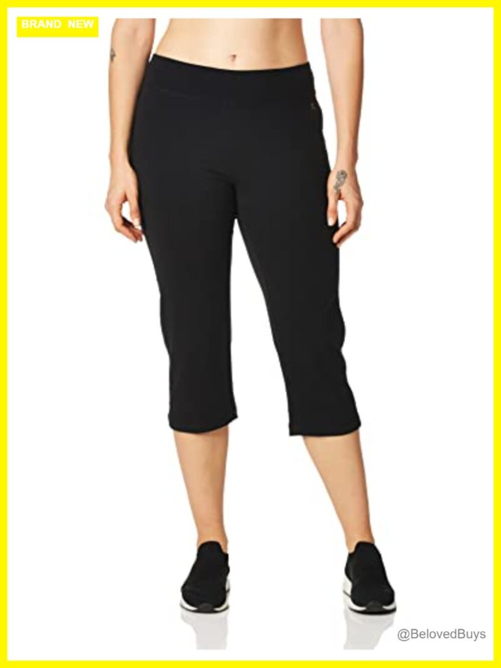 Danskin Everyday Basic Capri Cotton Spandex Mid Rise Cropped Leggings